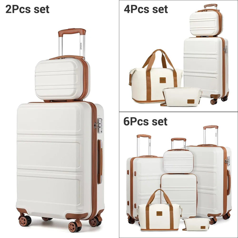 Hartschalen Kofferset Schwarz TSA – Leichtes Koffer Set mit Reisetasche & Kosmetikkoffer