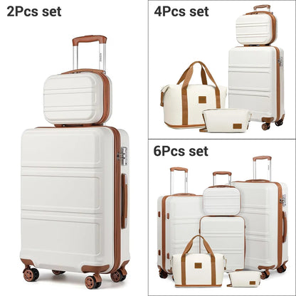 Hartschalen Kofferset Schwarz TSA – Leichtes Koffer Set mit Reisetasche & Kosmetikkoffer