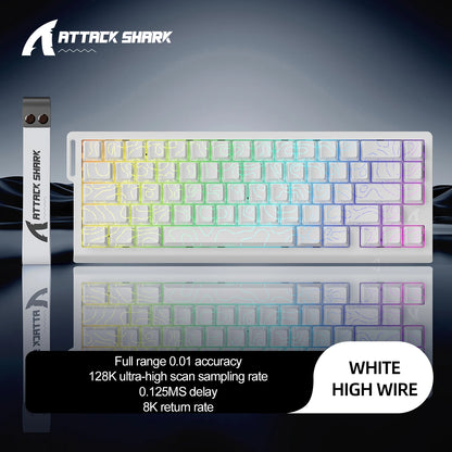 Gaming Tastatur Magnetisch 60% – Attack Shark X68 HE Rapid Trigger RGB Gaming Keyboard mit 8000Hz