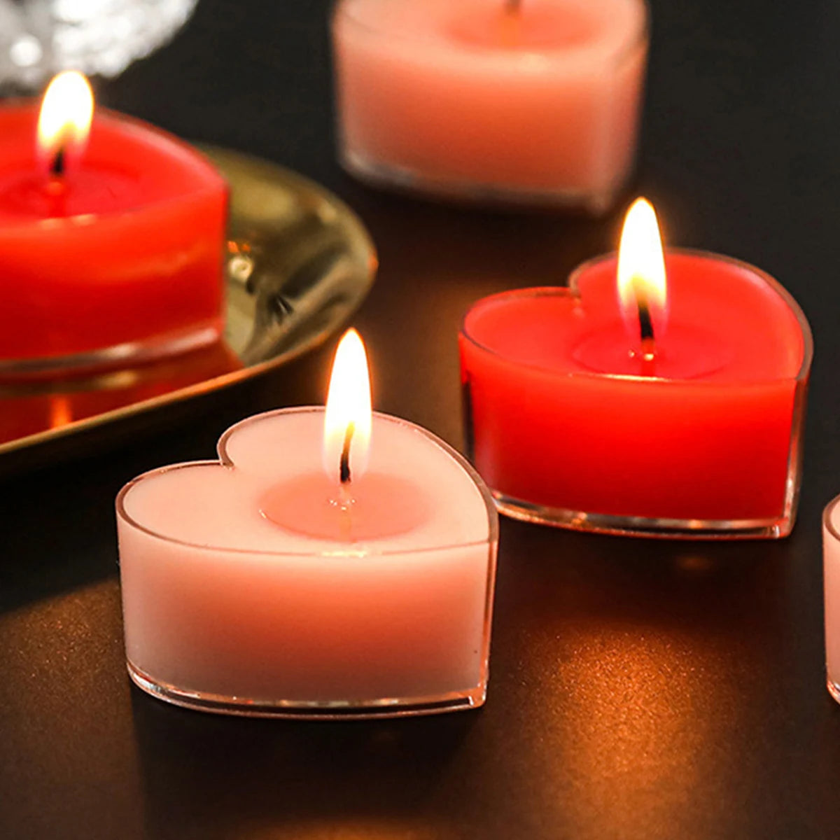 Herz Duftkerzen 9er Set – Romantische Teelichter für Antrag, Hochzeit & Valentinstag
