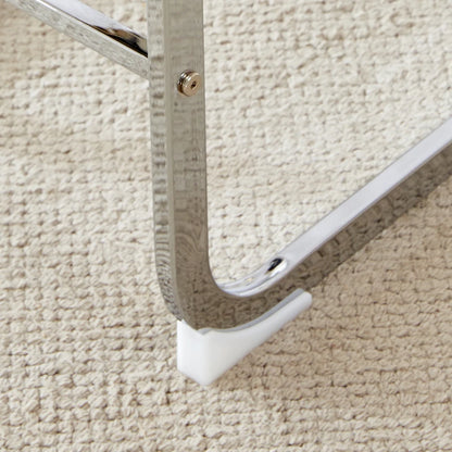 Barhocker 2er Set Silber Weiß – Freischwinger Tresenstühle aus Kunstleder & Metall