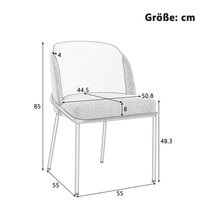 Esszimmerstuhl Beige-Grün – Modernes Polsterstuhl Set mit Samtbezug, Katzenkratzfestes Leder & Goldbeinen bis 150kg
