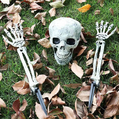 Halloween Skelett Set Garten Stecker – Realistische Knochen & Schädel Outdoor Deko