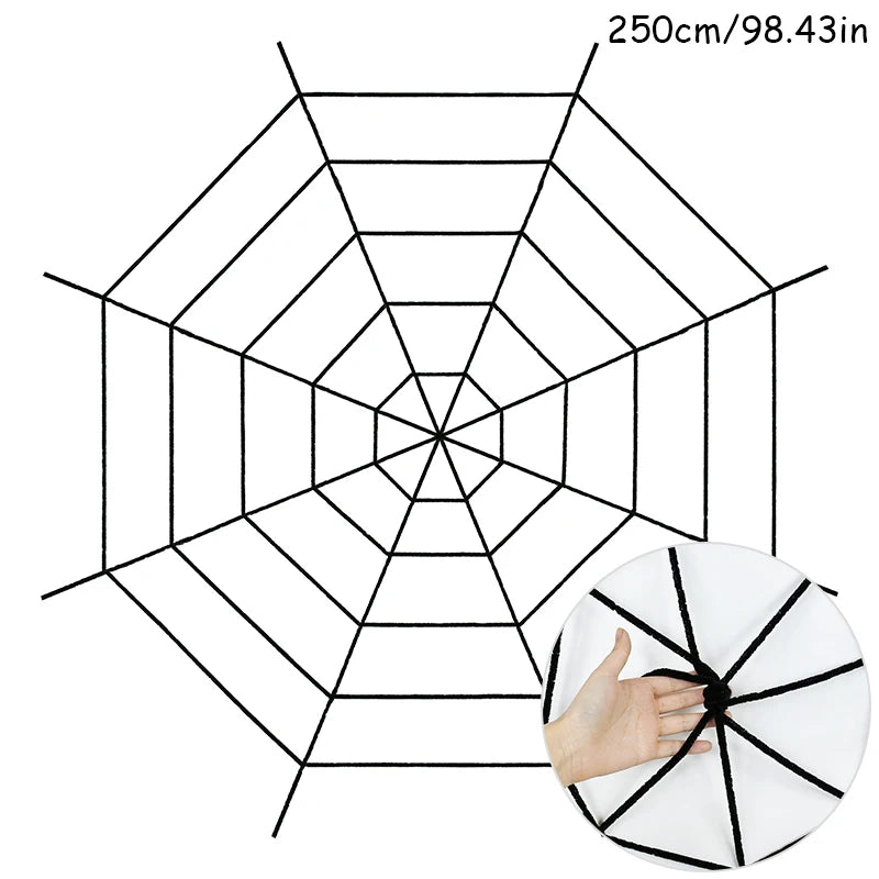 Halloween Spinnennetz Deko Schwarz Weiß 1.5m 2.5m – Spukhaus Dekoration für Garten & Party