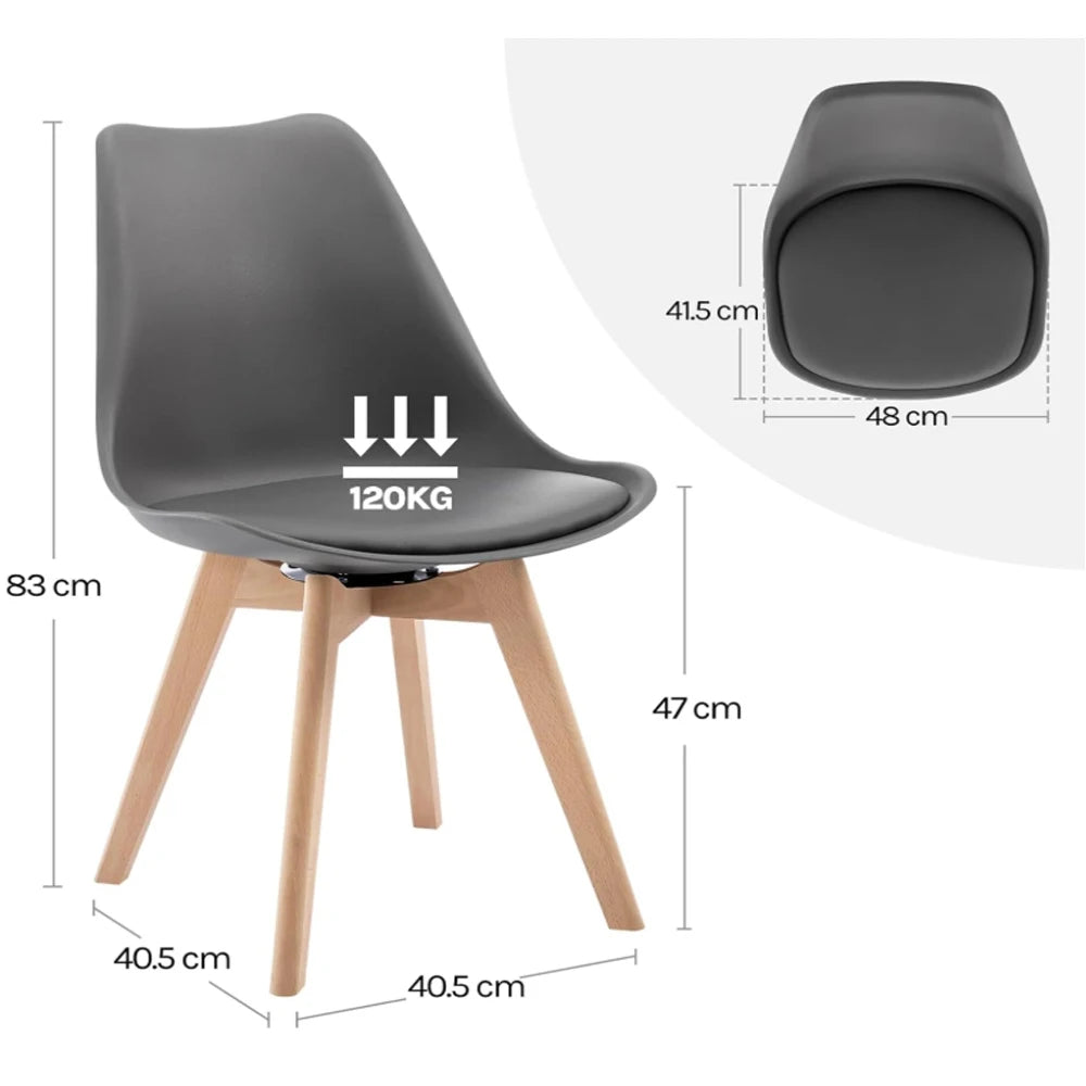 Esszimmerstühle 2er Set Drehbar – Moderner Polsterstuhl aus Kunstleder & Massivholz