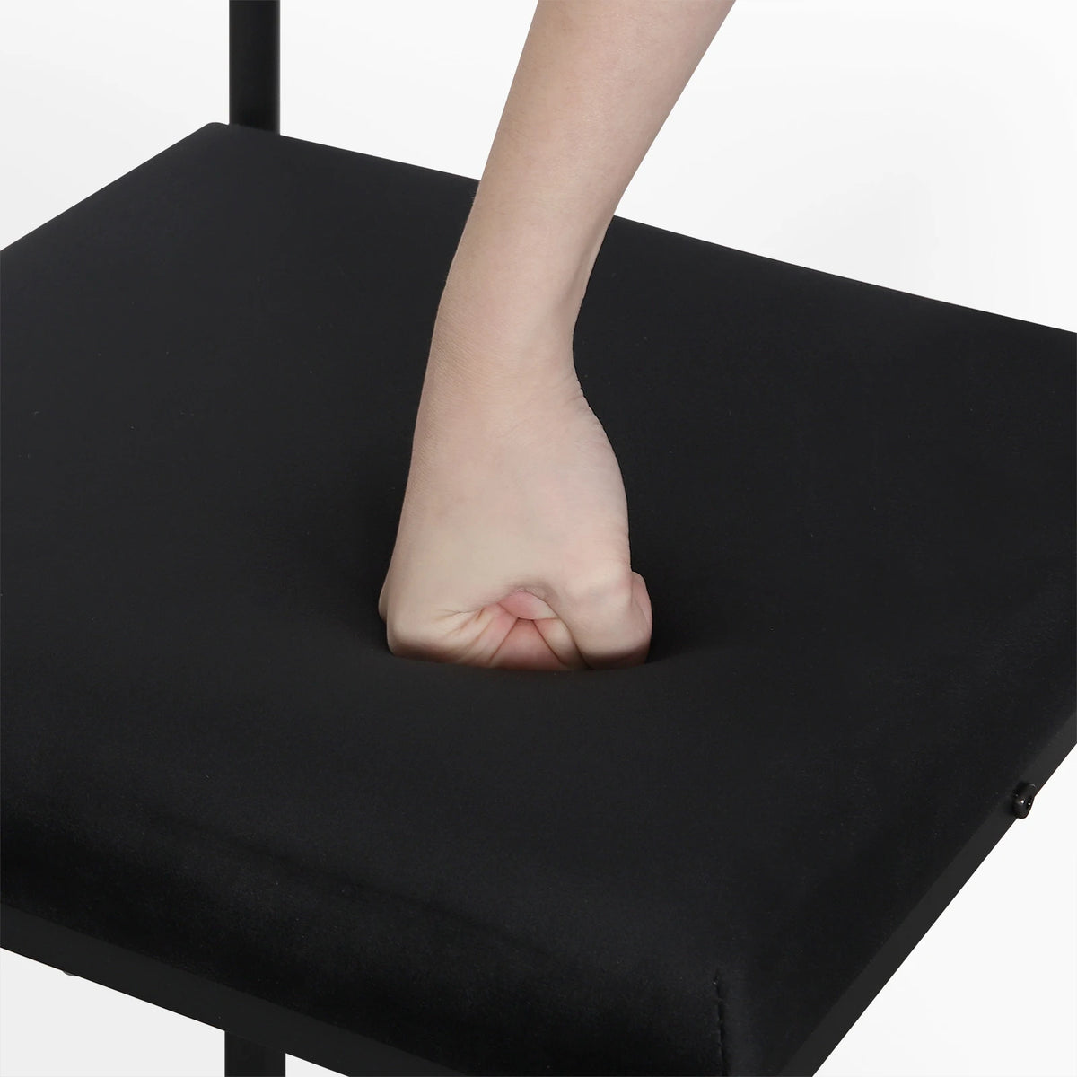 Barhocker 2er Set Samt Dunkelgrau – Ergonomische Tresenstühle 75cm Sitzhöhe mit Metallgestell