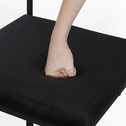 Barhocker 2er Set Samt Dunkelgrau – Ergonomische Tresenstühle 75cm Sitzhöhe mit Metallgestell