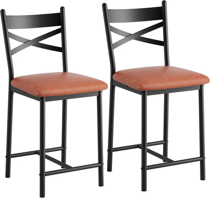 Barhocker 2er Set Grauer Stoff mit Rückenlehne – Moderne Tresenstühle Kücheninsel 56cm Sitzhöhe