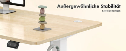Devoko Height Adjustable Desk Electric Tabletop 120x60cm Height Adjustable table Standing Desk