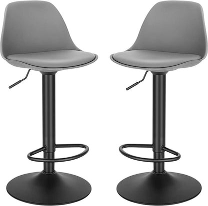 Moderne Barhocker 2er Set Kunstleder Höhenverstellbar – Drehbarer Tresenstuhl mit Metallfuss
