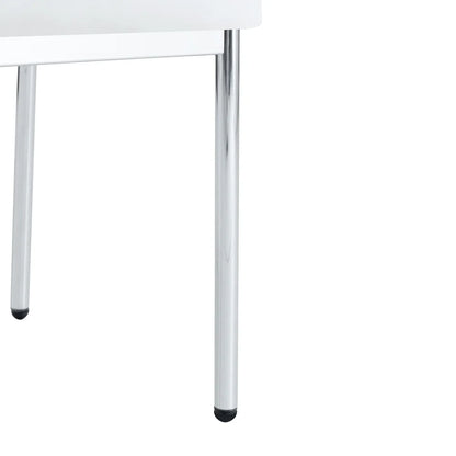 Esszimmerstuhl 4er Set Weiss – Modernes Polsterstuhl Set aus Kunstleder & Metallbeinen in Silber