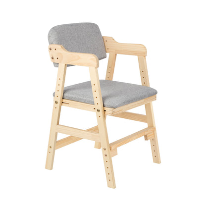 Kinderstuhl Höhenverstellbar aus Kiefernholz – Ergonomischer Mitwachsender Holzstuhl bis 90kg