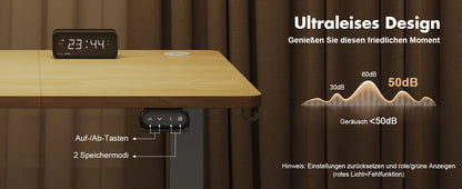 Devoko Height Adjustable Desk Electric Tabletop 120x60cm Height Adjustable table Standing Desk