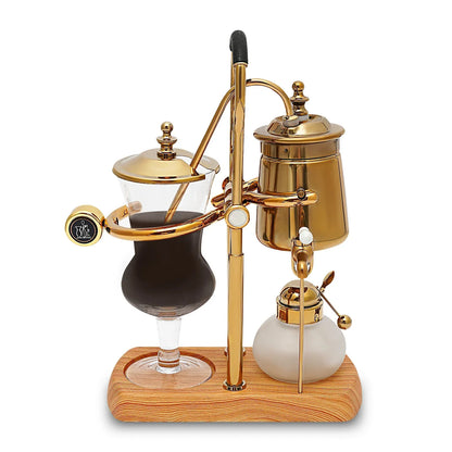 Belgische Siphon Kaffeemaschine Gold – Royale Belgische Kaffee-Siphon aus Edelstahl & Borosilikatglas