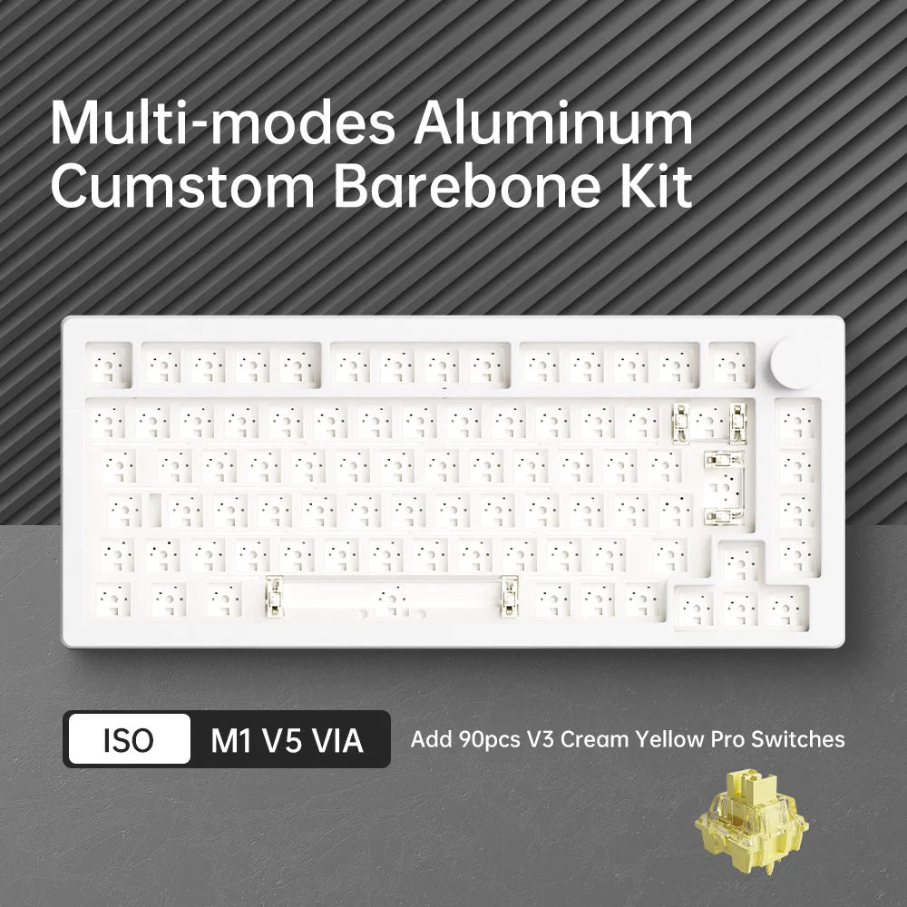 Mechanische Tastatur Barebone 75% – MonsGeek M1 V5 VIA Custom Keyboard Kit mit 8000mAh Akku & RGB