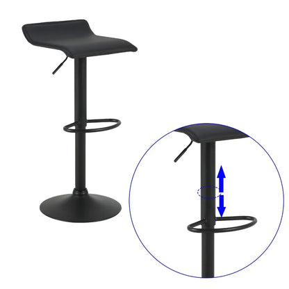 Höhenverstellbarer Barhocker 2er Set Kunstleder Grau – Stufenlos drehbare Tresenstühle 360 Grad