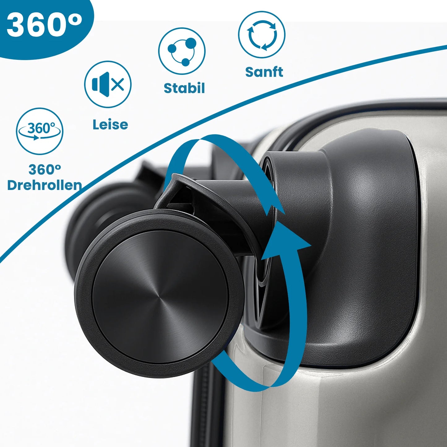 Kofferset 4-teilig Hartschale Schwarz – Robustes Koffer Set mit Zahlenschloss & 360 Rollen