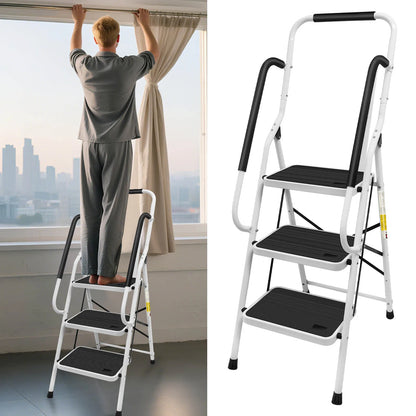 Bistrotisch Klappbar 60cm – Runder Stehtisch aus Metall fuer Balkon, Garten & Küche