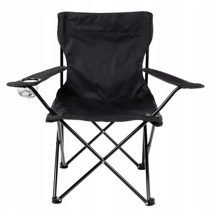 Campingstuhl Klappbar Schwarz – Moderner Faltstuhl mit Getraenkehalter & Tragetasche fuer Outdoor & Camping bis 100kg