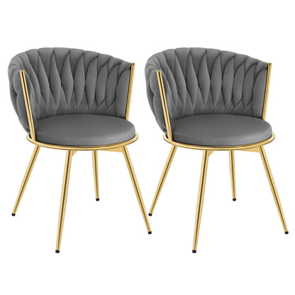 Esszimmerstuhl 2er Set Samt Drehbar – Modernes Polsterstuhl Set 360 Grad mit Metallbeinen bis 150kg
