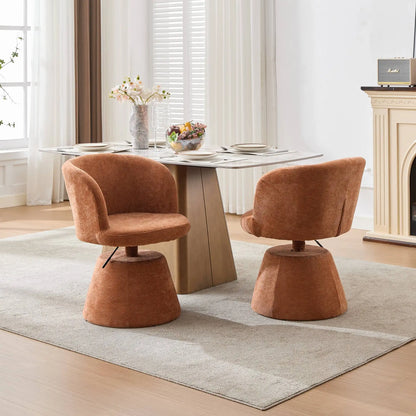 Ergonomischer Drehstuhl Chenille Höhenverstellung – Moderner Polstersessel mit Metalffuss