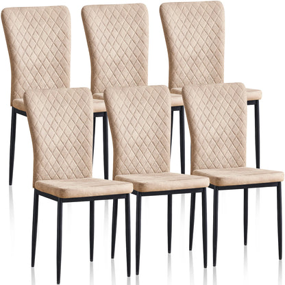 Esszimmerstuhl 6er Set Schwarz – Modernes Freischwinger Set aus PU Kunstleder mit Armlehnen & Metallgestell