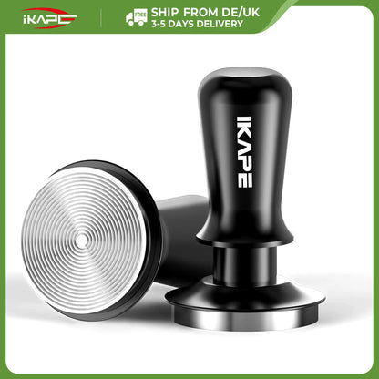 IKAPE Kalibrierter Espresso Tamper 53mm – Edelstahl Kaffeestampfer mit Wellenprofil
