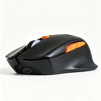 Ergonomische Funkmaus Kabellos – Leise Bluetooth & 2.4GHz PC Maus mit LED Akkuanzeige & 6400 DPI