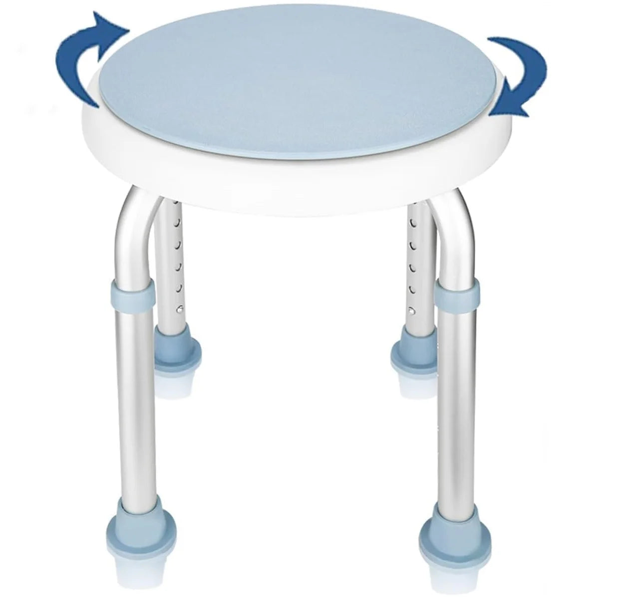 Drehbarer Duschhocker Höhenverstellbar – Rutschfester Badesitz Aluminium bis 136 kg