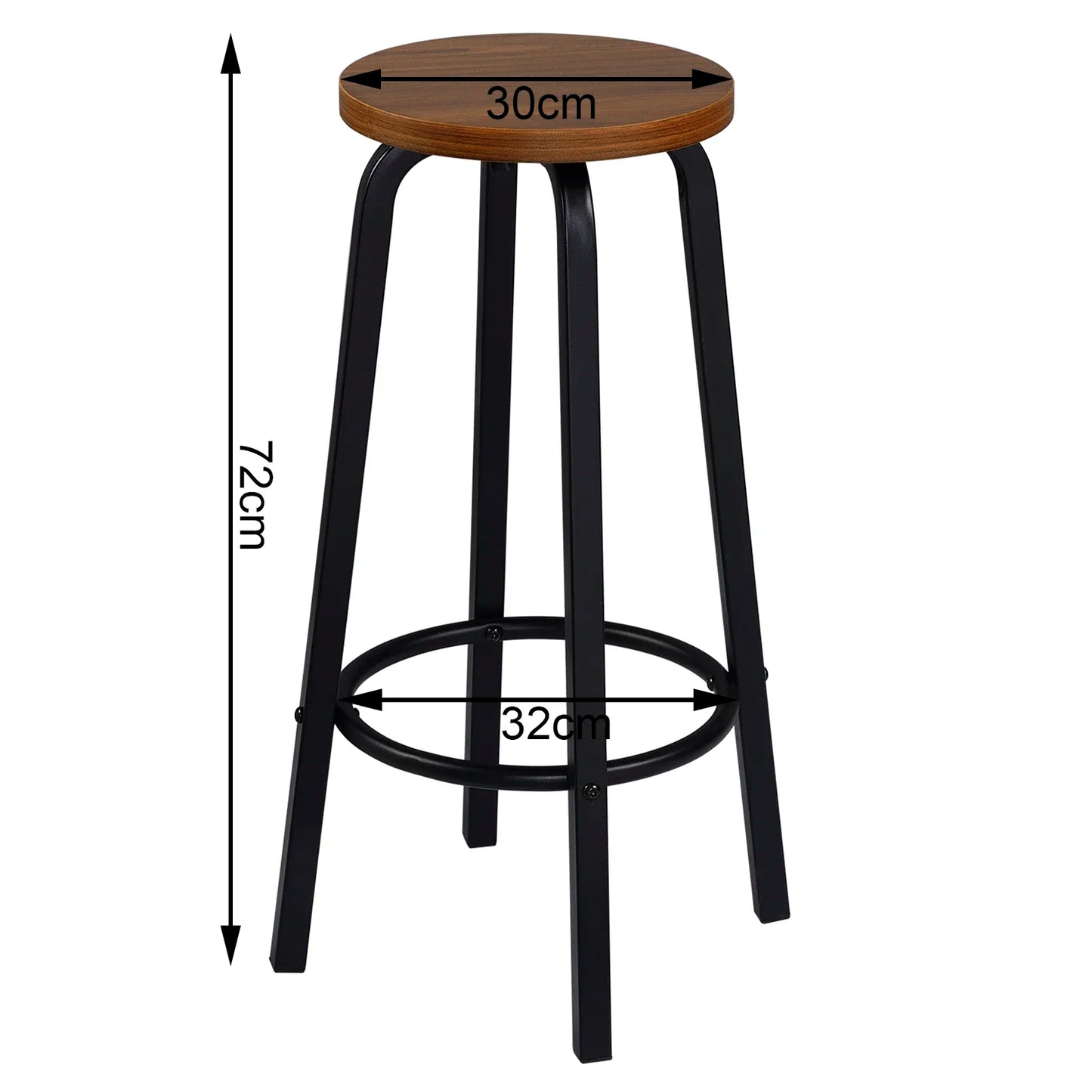 WOLTU Barhocker 2er Set Metall 72cm – Moderne Tresenstühle Holzoptik für Küche & Bar
