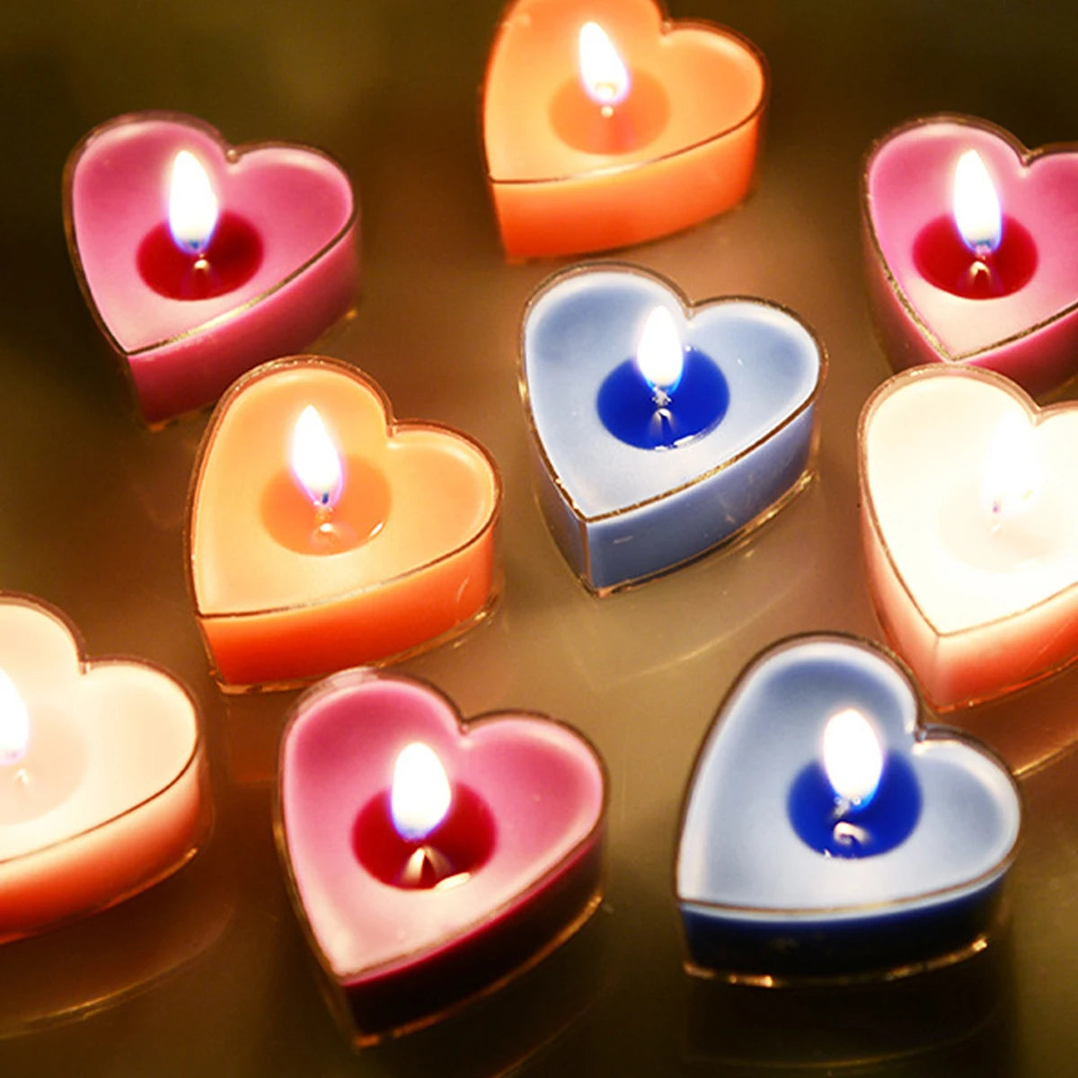 Herz Duftkerzen 9er Set – Romantische Teelichter für Antrag, Hochzeit & Valentinstag