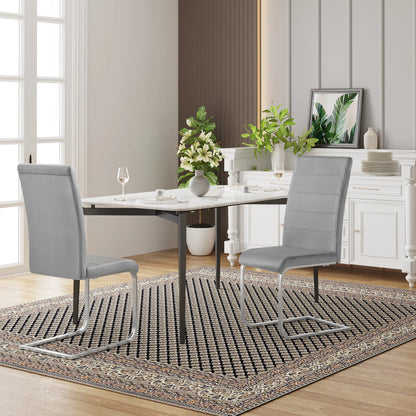 Freischwinger Esszimmerstühle 2er Set Kunstleder – Moderne Schwingstühle mit Hoher Rückenlehne