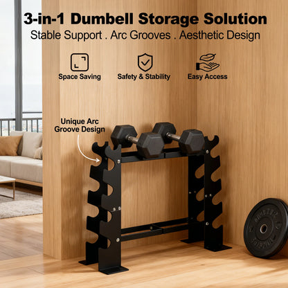 Kurzhantelablage Stahlelement – Robuste Hantelablage 3 Etagen für Homegym & Kurzhanteln