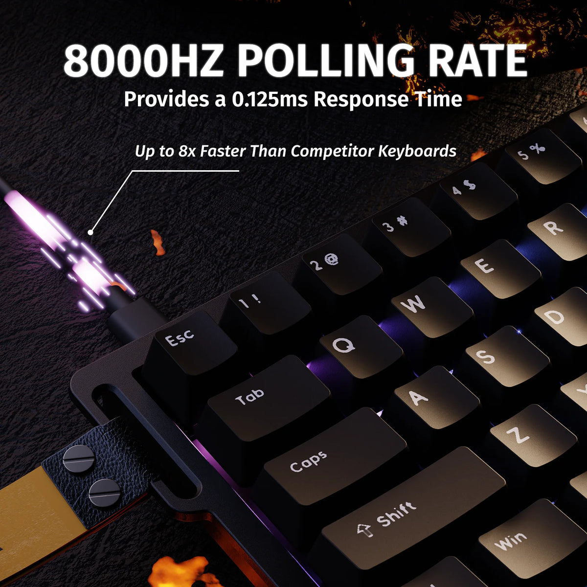 Gaming Tastatur Magnetisch 60% – Attack Shark X68 HE Rapid Trigger RGB Gaming Keyboard mit 8000Hz