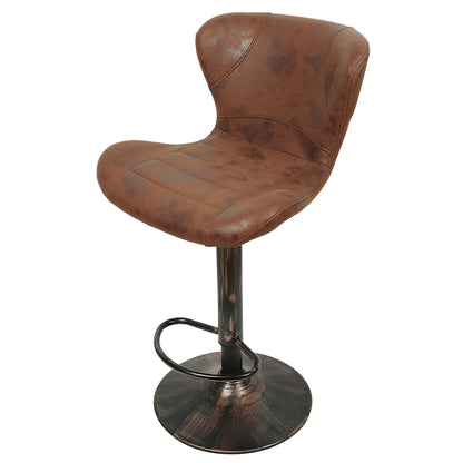 Höhenverstellbarer Barhocker 2er Set Kunstleder – Drehbarer Tresenstuhl Retro Braun