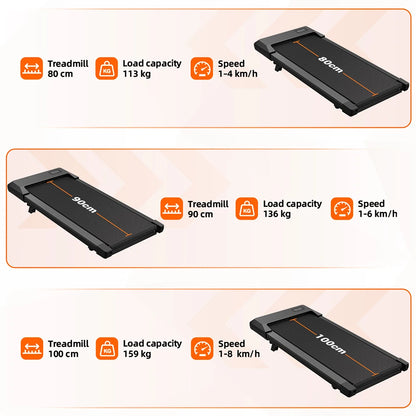 Walking Pad Klappbar mit Steigung – Leises Laufband 2.5 PS mit App & LED Touchscreen bis 136kg