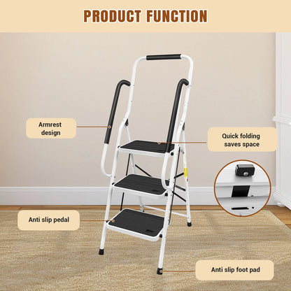 Bistrotisch Klappbar 60cm – Runder Stehtisch aus Metall fuer Balkon, Garten & Küche