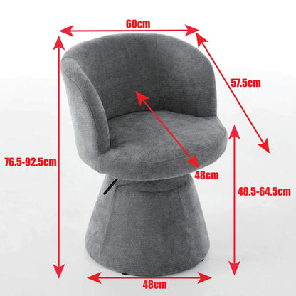 Ergonomischer Drehstuhl Chenille Höhenverstellung – Moderner Polstersessel mit Metalffuss