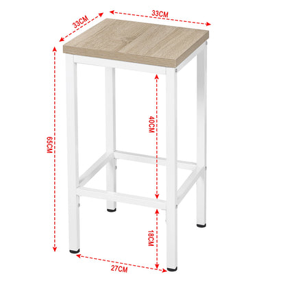 Barhocker 2er Set Industrie-Design 65cm – Kompakter Tresenstuhl aus Metall & Holz bis 120kg