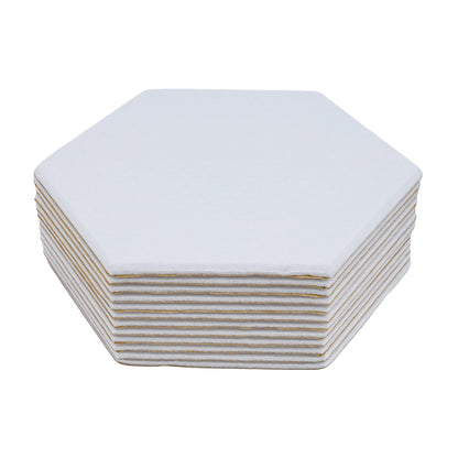 Hexagon Akustikpaneele 12er Set Selbstklebend 30x35cm – Weißer Schallschutz aus Polyester