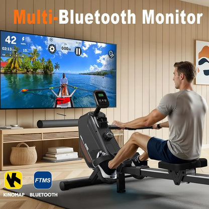 Rudermaschine Magnetbremse Bluetooth – Leises Rudergerät für Zuhause bis 165kg