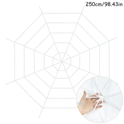 Halloween Spinnennetz Deko Schwarz Weiß 1.5m 2.5m – Spukhaus Dekoration für Garten & Party