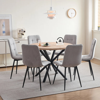 Polsterstühle Cord 2er Set Grau – Moderne Esszimmerstühle mit Metallbeinen für Küche & Wohnzimmer