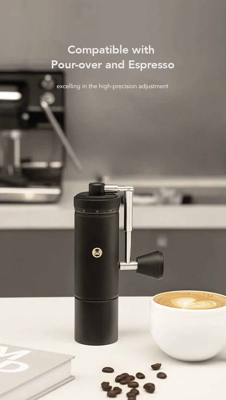 TIMEMORE S3 Manuelle Kaffeemühle – Premium Edelstahl Handmühle mit Präzisions-Mahlwerk