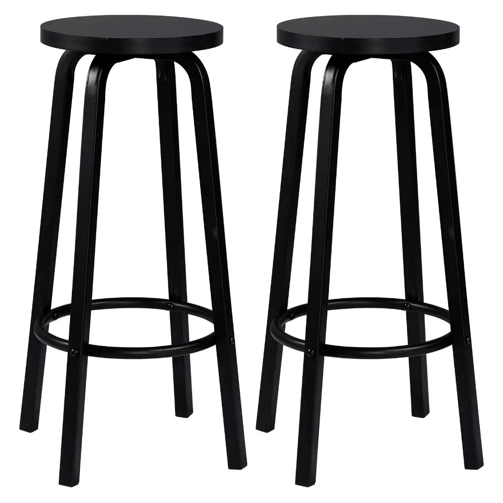 WOLTU Barhocker 2er Set Metall 72cm – Moderne Tresenstühle Holzoptik für Küche & Bar