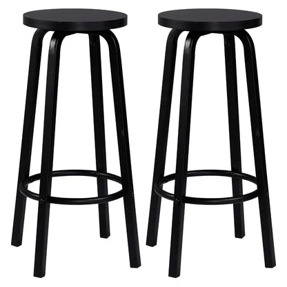 WOLTU Barhocker 2er Set Metall 72cm – Moderne Tresenstühle Holzoptik für Küche & Bar