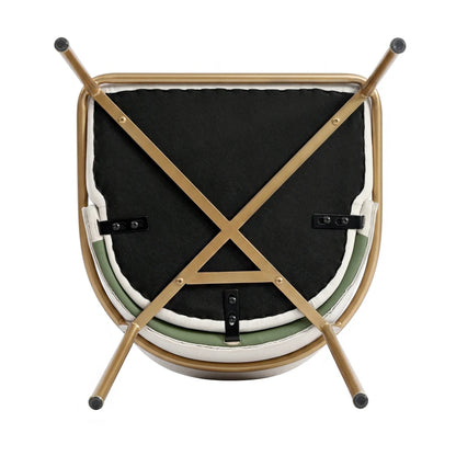 Esszimmerstuhl Beige-Grün – Modernes Polsterstuhl Set mit Samtbezug, Katzenkratzfestes Leder & Goldbeinen bis 150kg