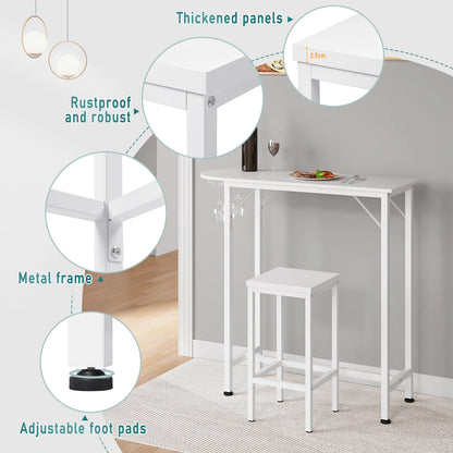 Barhocker 2er Set Industrie-Design 65cm – Kompakter Tresenstuhl aus Metall & Holz bis 120kg
