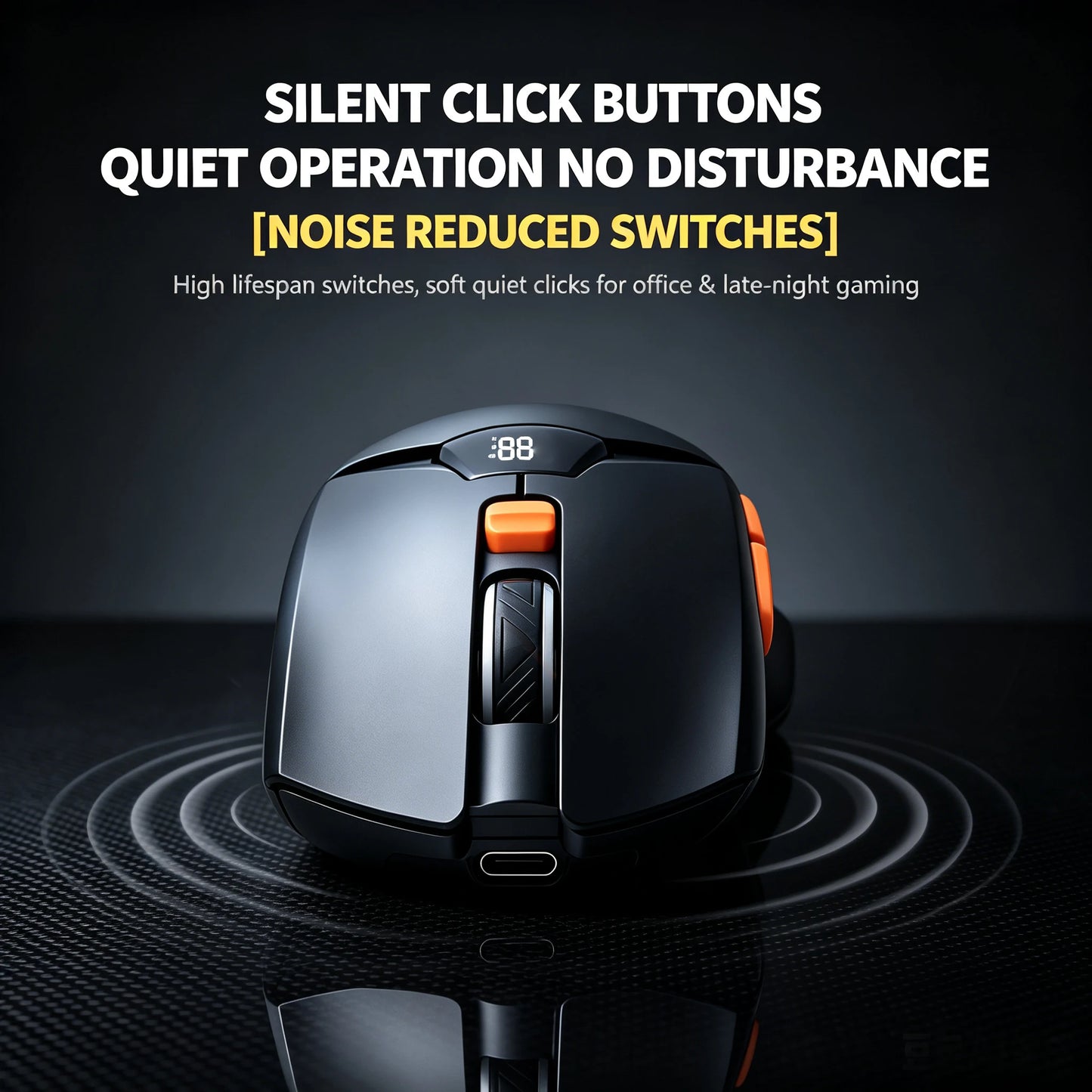 Ergonomische Funkmaus Kabellos – Leise Bluetooth & 2.4GHz PC Maus mit LED Akkuanzeige & 6400 DPI