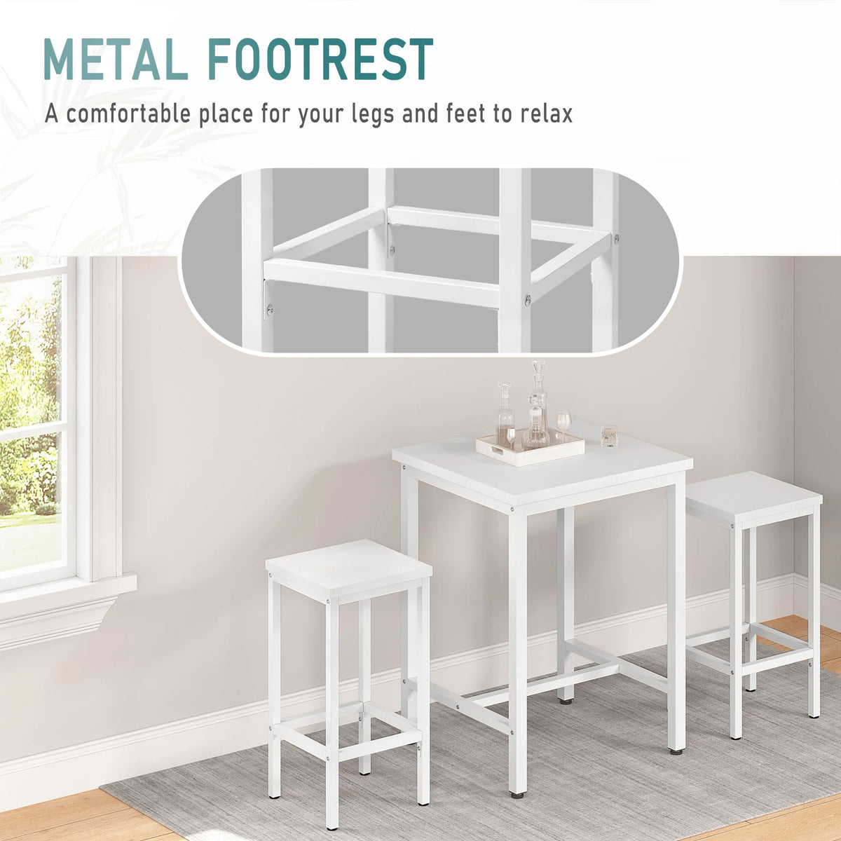 Barhocker 2er Set Industrie-Design 65cm – Kompakter Tresenstuhl aus Metall & Holz bis 120kg
